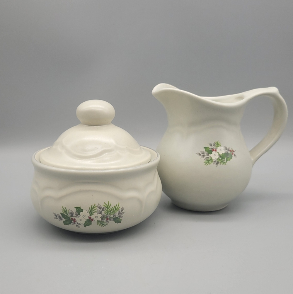 Vintage Pfaltzgraff Christmas Heirloom - Sugar Bowl and Creamer Set- Replacement